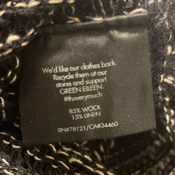 EILEEN FISHER NWOT Washable Wool Linen Blurred Stripes Straight Cardigan - Picture 7 of 8